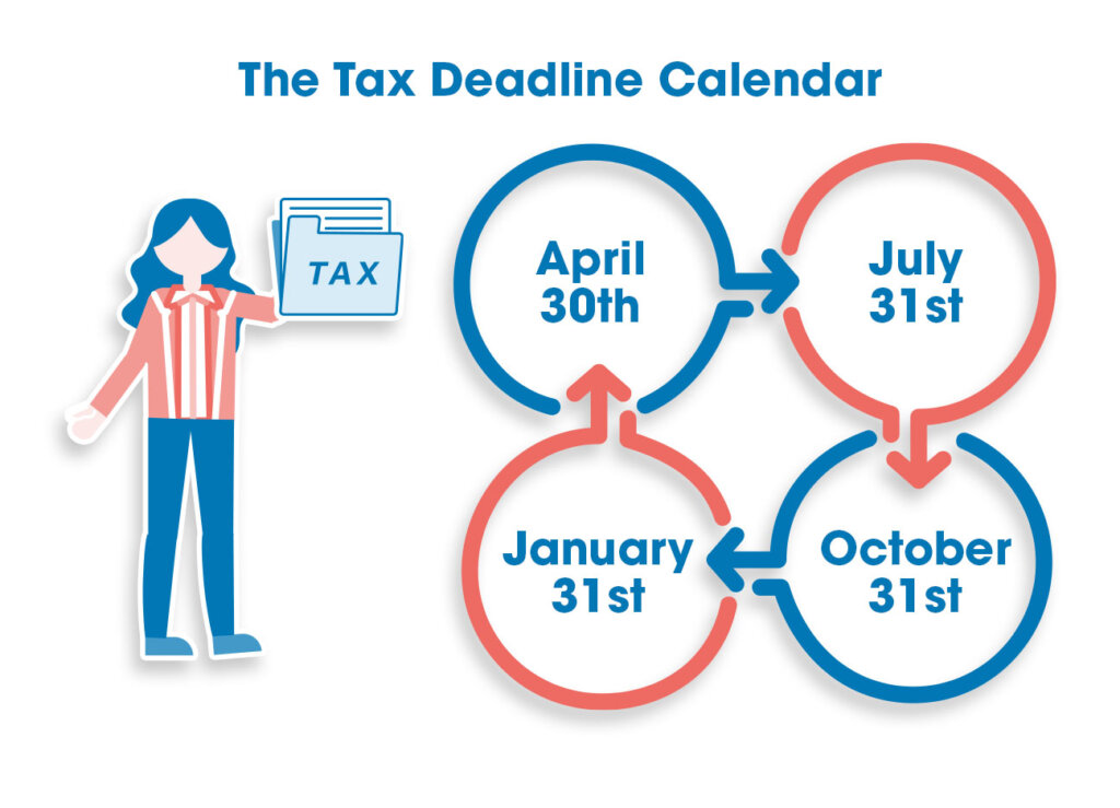 Deadline calendar for tax