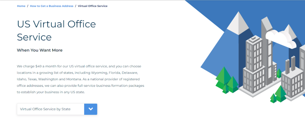 Screenshot of Northwest Registered Agent US Virtual Office Service