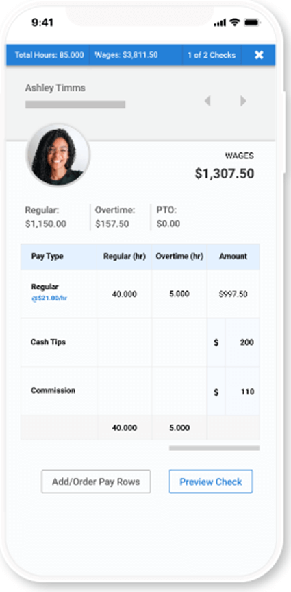OnPay Payroll view on iOS or Android smartphones