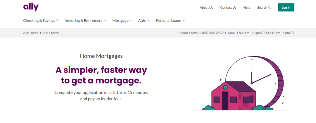 Ally mortgage page preview