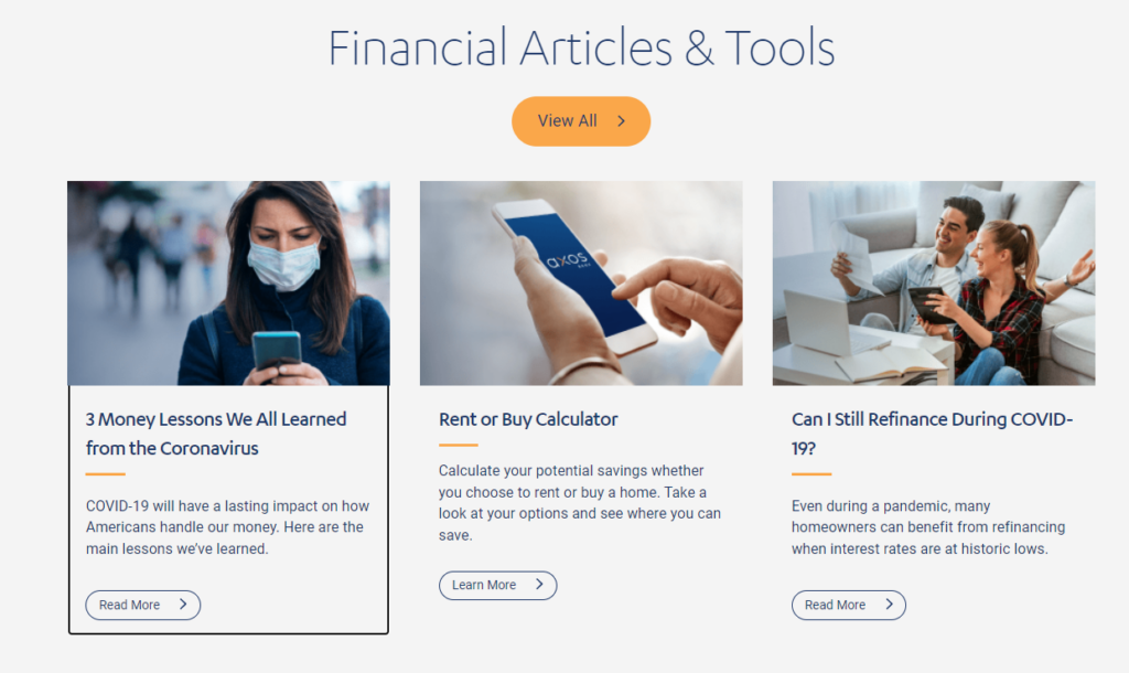 Axos Bank Customer Support - Financial Articles and Tools