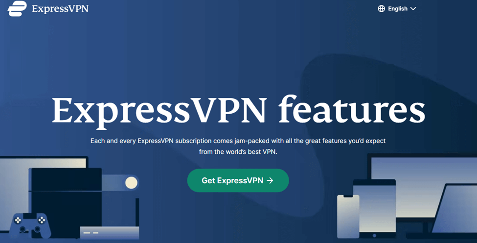 Screenshot of ExpressVPN Features Page