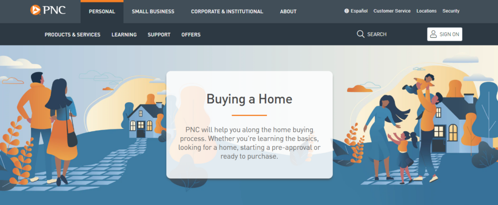PNC mortgage page preview
